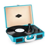 Auna Peggy Sue, retro gramofón, LP, USB, modrý