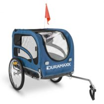 DURAMAXX King Rex, príves na bicykel pre psov, 250 l, 40 kg, oceľové rúry, modrý