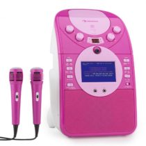 Auna ScreenStar, ružový, karaoke systém, kamera, CD, USB, SD, MP3, vrátane 2 mikrofónov