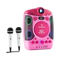 Auna Kara Projectura, ružový, karaoke systém s projektorom, LED svetelná show