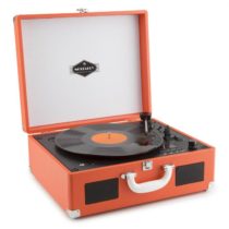 Auna Peggy Sue OR prenosný retro gramofón, CD USB SD, oranžová farba