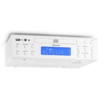 Auna KRCD-150 kuchynské rádio na zabudovanie CD USB AUX UKW RDS alarm diaľkové ovládanie biela farba