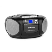 Auna BoomBoy Boom Box, čierny, boombox, prenosné rádio, CD/MP3 prehrávač, kazetový prehrávač