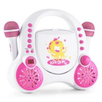 Auna Rockpocket-A WH detský karaoke systém CD AUX 2x mikrofón nabíjacia batéria biela farba