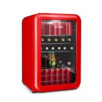 Klarstein PopLife, chladnička na nápoje, chladnička, 115 litrov, 0 - 10 °C, retro dizajn, červená