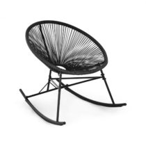 Blumfeldt Roqueta Chair, hojdacie kreslo, retro dizajn, 4 mm pletivo, čierne
