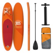 Klarfit Spreestar, nafukovací paddleboard, SUP-Board-Set, 305 x 10 x 77 cm, oranžový