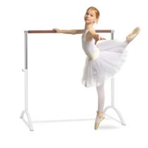 KLARFIT Bar Lerina, baletná tyč, voľné státie, 110 x 113 cm, 38 mm Ø, biela