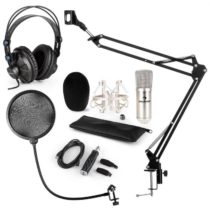 Auna CM001S mikrofónová sada V4 slúchadlá, kondenzátorový mikrofón, USB adaptér, mikrofónové rameno,...
