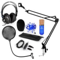 Auna CM001BG mikrofónová sada V4, slúchadlá, kondenzátorový mikrofón, USB-adaptér, mikrofónové ramen...