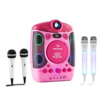 Auna Kara Projectura pink + Dazzl Mic Set karaoke zariadenie, mikrofón, LED osvetlenie