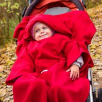Deka s rukávmi pre deti Baby Wrapi Active - červená